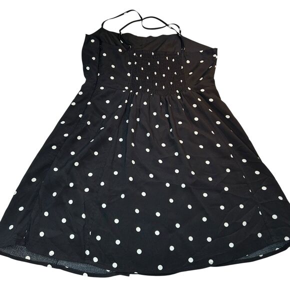NEW Forever 21 Mini Dress Size Large Black and White Polka Dots Spaghetti Straps - Picture 6 of 9